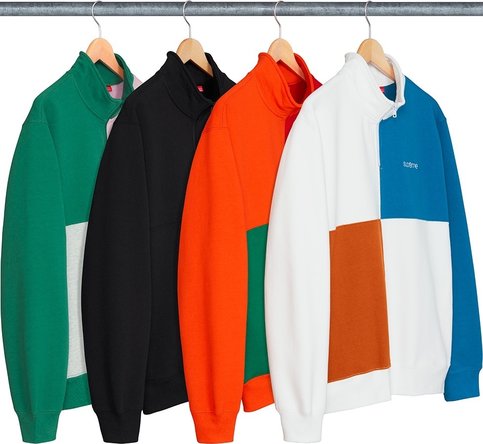 Color Blocked Half Zip Sweatshirt